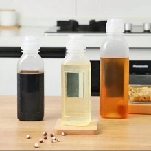 1pc Kitchen Plastic Squeeze Oil Bottle With Nozzle, Condiment & Sauce Dispenser, Vinegar Dosing Bottle - Clear - View 2