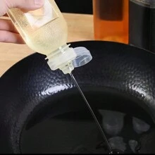 1pc Kitchen Plastic Squeeze Oil Bottle With Nozzle, Condiment & Sauce Dispenser, Vinegar Dosing Bottle - Clear - View 4