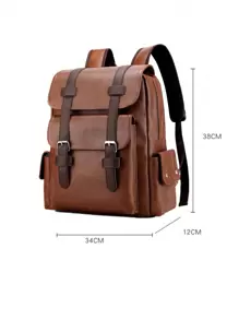 14.7inch Laptop Backpack Large Capacity Rucksack Teenagers Boys Men PU Leather Backpacks Male Schoolbag Vintage Vacation Sport Waterproof Portable Flap Backpack Laptop Bag Casual Backpack Men Hiking Student Back To School Beach Bag Valentine Gifts Vintage Laptop Case The Sporty Life Gift Bag Pack Travel Must Haves Large Bag Spring Vintage Bags School Supplies School Backpack Office Accessories Retro Bag Work Backpack
