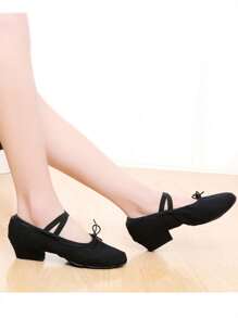 黑色芭蕾舞鞋女老師舞臺訓練鞋柔軟鞋底拖鞋瑜珈練習鞋女孩爵士舞表演鞋,尺寸34至41
