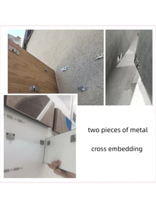 2套/組不銹鋼山形扣沙發連接鉤,插入夾,固定配件,畫框五金配件 - 銀色 - 查看 4