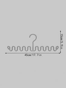1pc Stainless Steel Underwear Strap Tie Organizer Hanger, Wave Design Multilayer Closet Hanger For Home, Dormitory - Silver - View 6