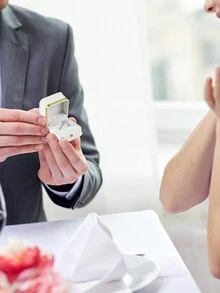 1pc White Pu Leather Gold Edged Ring Box - White - View 4