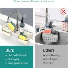 Silicone Faucet Splash Guard Kitchen Sink Splash Guard Faucet Water Catcher Tray - Beige - View 2