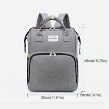 便攜式折疊嬰兒尿布包多功能雙肩媽咪包,20l - 灰色 - 查看 7