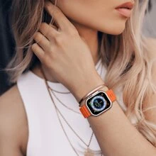 1 条男女通用运动海洋主题表带，兼容 49 毫米 46 毫米 45 毫米 44 毫米 42 毫米 41 毫米 40 毫米 38 毫米 Apple Watch Ultra/SE/Series 10/9/8/7/6/5/4/3/2/1 - 橘色 - 查看 8