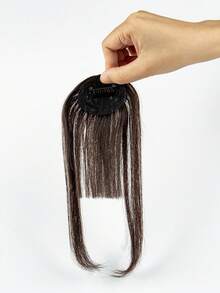 Synthetic Bangs Straight Strip Dark Brown/light Brown 8inch Suitable For Daily Wear And Commuting - Brown - View 9