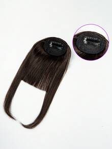 Synthetic Bangs Straight Strip Dark Brown/light Brown 8inch Suitable For Daily Wear And Commuting - Brown - View 8
