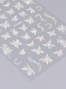 2入組蝴蝶設計膠釘貼紙，可粘貼壓克力甲油，防水透氣假甲貼紙，極度黏性假甲膠，自行裝飾美甲