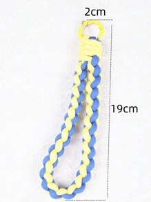 1pc Multicolor Woven Rope Hand Rope Keychain Pendant, Ladies Cup/mobile Phone/bag Key Pendant, Multi-functional Outdoor Accessory, Mobile Phone Strap Accessory - Blue - View 4