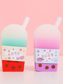 3 Piezas Borrador Con Forma De Té Con Con Dibujos Animados Al Azar, Color Caramelo, Fácil De Limpiar, Adecuado Para Estudiantes De Primaria - Multicolor - Ver 7