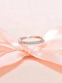 BALMORA 1pc Fashion Minimalist High-End S925 Sterling Silver Fine  Ring Rings For Women Girlfriend Gift