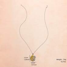 1 件時尚創意向日葵和馬形鋅合金吊墜項鍊,適合女士作為節日禮物或日常佩戴