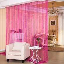 Decorative Door String Curtains Window Room Divider Wall Panel Tassels Screen Blinds Home Patio Bedroom - 玫紅色 - 查看 1