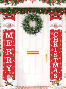 2入組聖誕對聯門掛飾,聖誕派對裝飾必備