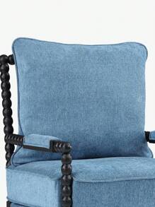 Duhome Linen Fabric,Chenille Spindle Accent Chair Set with Gourd-Shaped Wood Frame