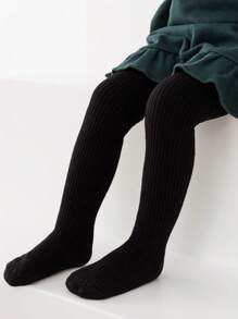 1pc Girls' Black Drawstring Skin-friendly Thin Velvet Leggings, Comfortable And Versatile, Suitable For Daily Wear In Autumn And Winter - Black - View 4