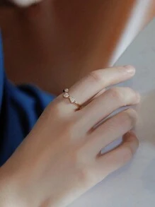 1pc Elegant & Niche Design Delicate Bowknot Ring - Yellow Gold - View 4