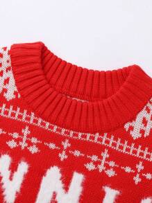 Annil Tween Girl Winter Mid Neck Warm Sweater Red - Red - View 6