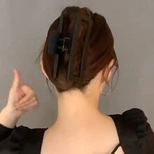 1pc Large Hair Clip Headband Simple - Black - View 5