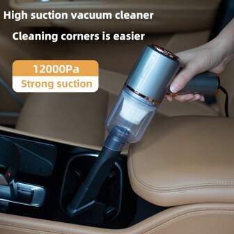 Portable Handheld Car Vacuum Cleaner - Silver Gray