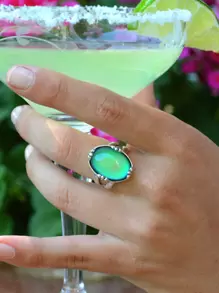 Mood Ring Temperature Change Ring Inlaid With Perfect Home Gift, Suitable For Women To Match Daily Wear And Observe Your Loved One's Emotional Changes