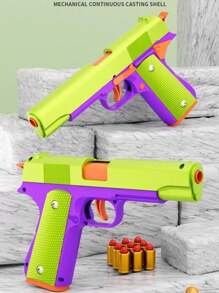 1 Pieza Pistola Juguete Con Forma De Zanahoria De Color Aleatorio, Con Balas Suaves, Proyectiles Que Se Eyeutan Automáticamente, Resorte De Retroceso Y Juguete De Descompresión - Multicolor - Ver 6