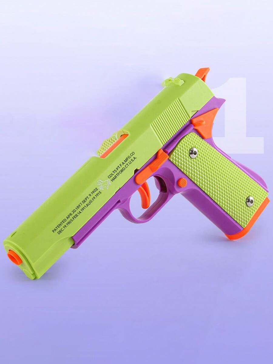 1 Pieza Pistola Juguete Con Forma De Zanahoria De Color Aleatorio, Con Balas Suaves, Proyectiles Que Se Eyeutan Automáticamente, Resorte De Retroceso Y Juguete De Descompresión