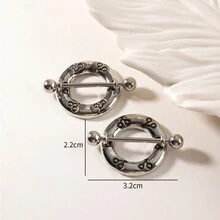 2入組合金乳頭環,鏡面拋光,佩戴舒適,滿足女性穿孔珠寶需求。最佳生日、聖誕、紀念日、情人節、婚禮、職業、花式晚會、萬聖節派對等禮物。 - 銀色 - 查看 4