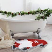 DeramHy home DeramHy Zuhause Tomte Weihnachtsdekoration Badezimmer Teppich, Tomte Willkommens Matte Rutschfest Waschbar Badewannen Teppich Badezimmer Wanne Küche Teppich Deko: [Vielfältige Einsatzmöglichkeiten]: Dieser winterliche Weihnachtsrund-Teppich kann als Küchenvorleger, Türmatte, Haustürmatte und lustiger Küchen-Fußabtreter verwendet werden. Diese süße Willkommens-Matte kann auch ein Weihnachtsgeschenk für Freunde und Familie sein. Badezimmer Boden Teppich Outdoor Teppich Türmatte Sommer Badezimmer Accessoires Schulanfang