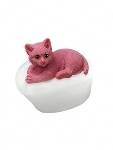 1入組躺著的貓形矽膠模具 - 無色 - 查看 3