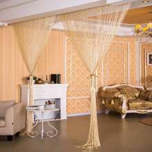 Decorative Door String Curtains Window Room Divider Wall Panel Tassels Screen Blinds Home Patio Bedroom - 米色 - 查看 3