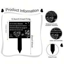 1入組亞克力太陽罩紀念銘牌釘,防水亞克力墓碑,黑色哀悼鴿設計花園紀念釘,適用於戶外陵園和庭院墓地裝飾