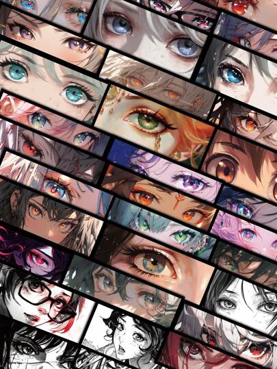 50张动漫少女图案装饰贴纸，学习用品，返校剪贴簿用品，趣味贴纸，笔记本电脑贴纸，Kindle手机贴纸