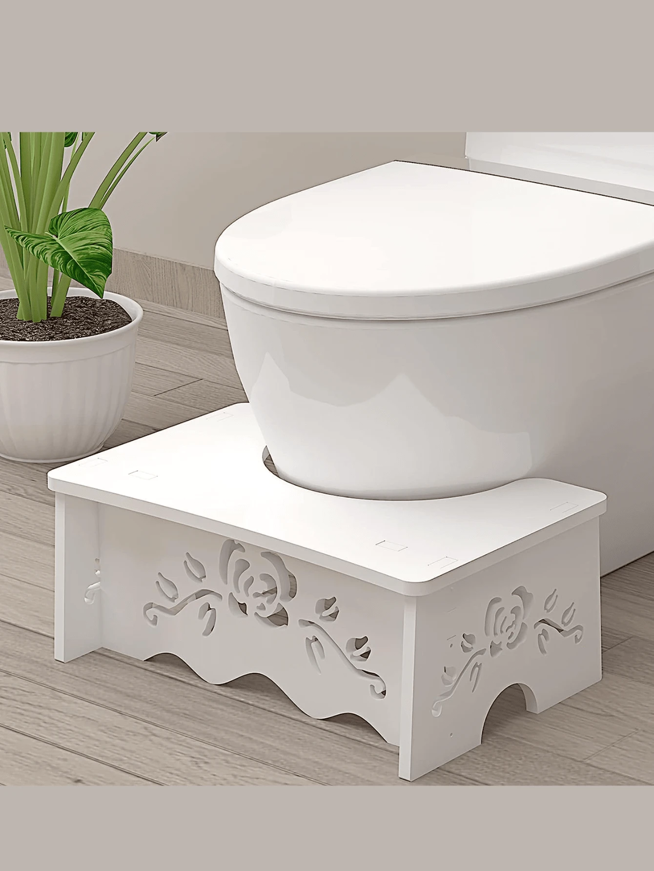 Fanwer Squat Toilet Stool - Bathroom Stool, Toilet Stool, Wood-plastic Composite Material, 7 Inches, Adult Bathroom Stool, Elderly People