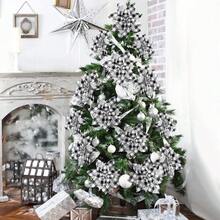 閃爍耀眼的聖誕紅星人工聖誕花裝飾品,搭配夾子和莖部,閃爍耀眼的聖誕紅星人工聖誕花(玫瑰金,36件)可用於聖誕婚禮裝飾