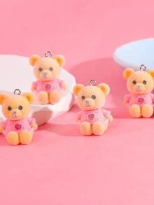 件組可愛毛絨熊穿著衣服 Diy 珠寶製作吊墜適用於項鍊、耳環、鑰匙扣等。
