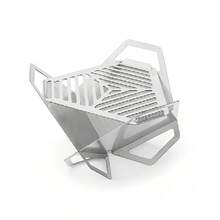 1 Set Stainless Steel Triangle Design Portable Barbecue Stove, Detachable And Windproof, Suitable For Camping And Bbq - Silver - View 1