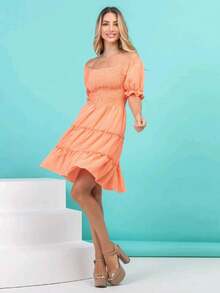 Women Dresses - 橘色 - 查看 4