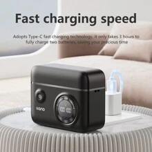 Llano佳能lp-e6nh相機充電器,雙插槽數字顯示屏,帶sd卡存儲功能,適用於eos 5d Markiv/5d Marklll 5ds/5ds/6d Markil 6d Mark Ii/eos 6d 7dmark Ii/7d Eos 60d/60da/70d/80d/90d Eos-r/eos R5/eos R6 - Type C - 查看 6