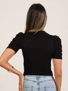 Women Knit Tops - 黑色 - 查看 4