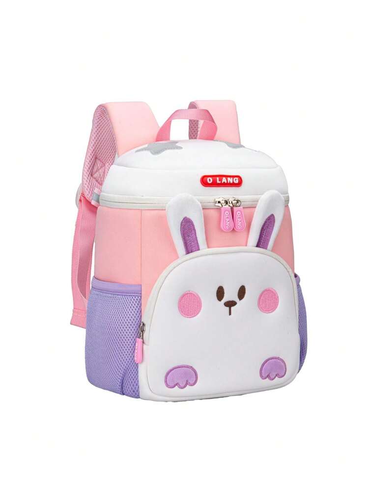 Mochila Infantil Fofa Ultra Leve À Prova D'água Com Zíper Duplo Com Redução De Carga Cartoon Fofa E Multifuncional Para Crianças - Rosa chiclete - Visão 4