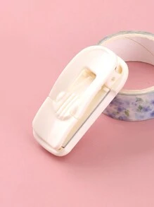 1 件紙膠帶切割夾迷你紙膠帶分配器不鏽鋼鋸齒刀片切割器適用於手帳膠帶 - 白色 - 查看 7