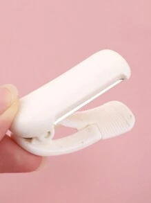 1 件紙膠帶切割夾迷你紙膠帶分配器不鏽鋼鋸齒刀片切割器適用於手帳膠帶 - 白色 - 查看 5