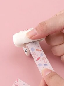 1 件紙膠帶切割夾迷你紙膠帶分配器不鏽鋼鋸齒刀片切割器適用於手帳膠帶 - 白色 - 查看 3