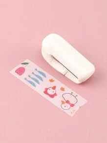 1 件紙膠帶切割夾迷你紙膠帶分配器不鏽鋼鋸齒刀片切割器適用於手帳膠帶 - 白色 - 查看 2