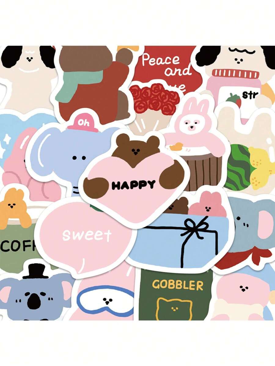 40pcs Korean Style Cartoon Stickers Back To School