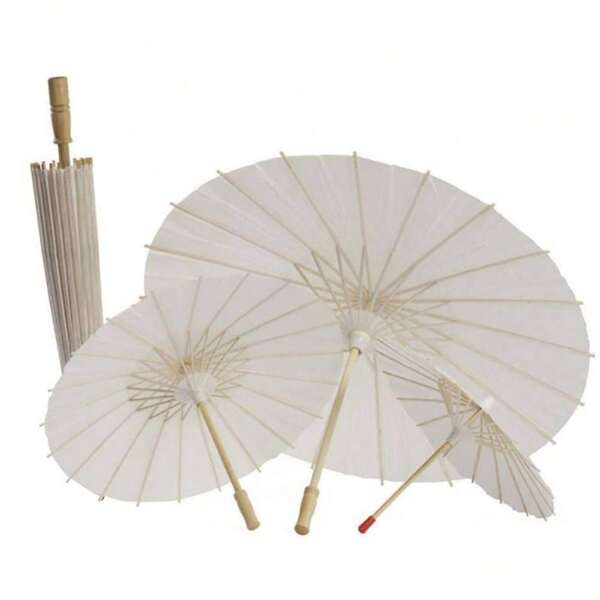 1 Peça Guarda-chuva de Papel Branco, Acessório Vintage para Dança de Mulheres, Suprimento para Festa de Casamento, Fotografia, Pintura, Volta às Aulas, Dia dos Namorados