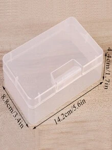 1個透明長方形pp塑料盒,貼紙/小產品/珠寶包裝盒 - 白色 - 查看 9