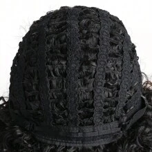 12英寸合成纖維s/m碎捲美式短髮假髮,黑色,適用於日常使用 - 彩色 - 查看 8